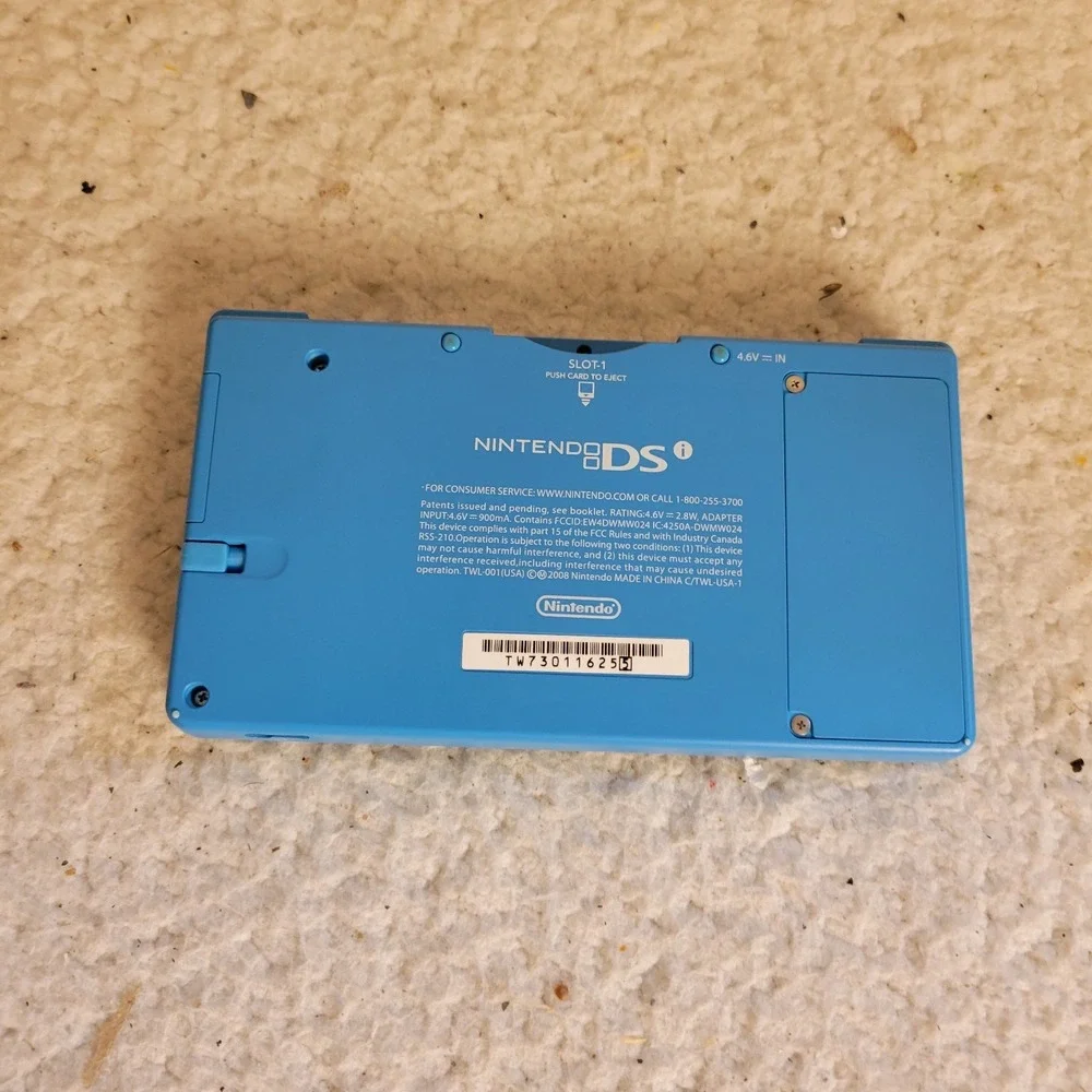 Nintendo DSi‎ Blue Handheld Console Bundle 3 Games Carry Case No Charger...